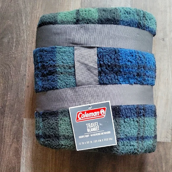 Coleman Travel Blanket - Blue and Green - Picture 1 of 3